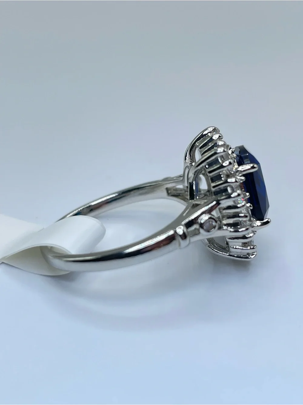 Swarovski Crystal Elements Sapphire Blue Crystal Halo Ring Size 9 Glam